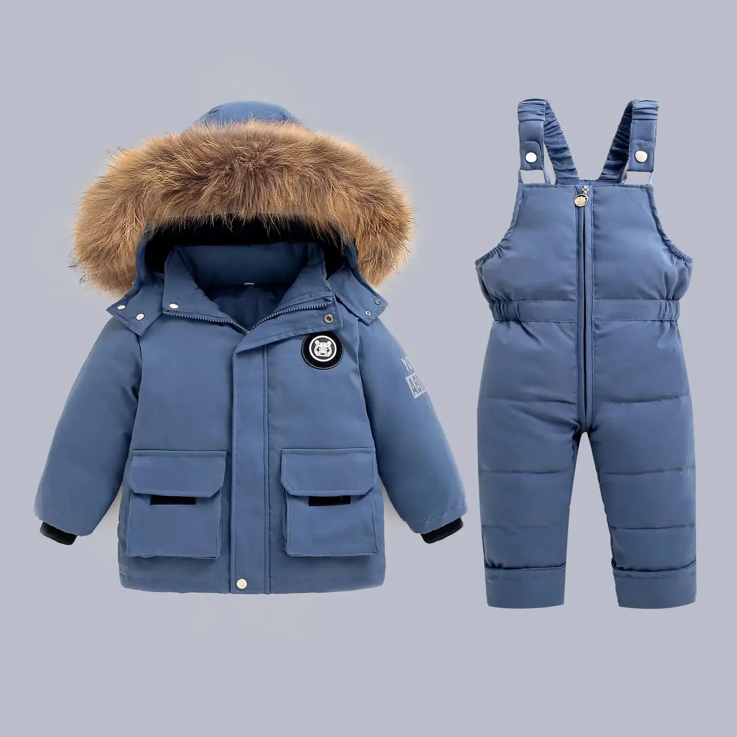 Children Winter Warm Down Jackets Boys Jumpsuit parka Overalls Baby toddler coat Girl Clothes Kids Snowsuit Clothing Set 2pcs Trikidsworld