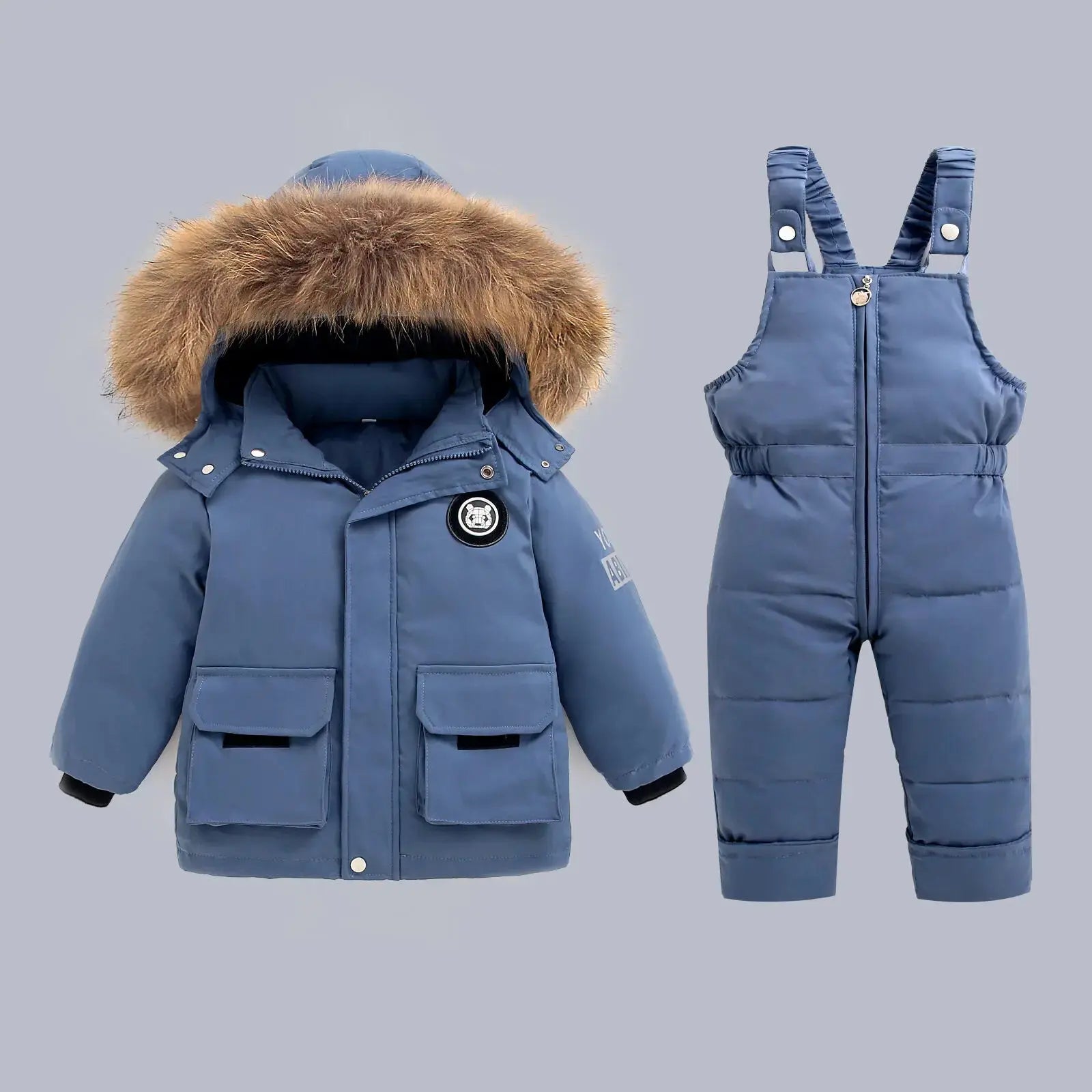 Children Winter Warm Down Jackets Boys Jumpsuit parka Overalls Baby toddler coat Girl Clothes Kids Snowsuit Clothing Set 2pcs Trikidsworld