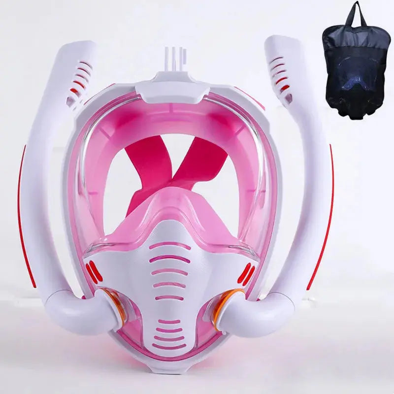 Snorkeling Mask Double Tube Silicone Full Dry Diving Mask Adult Swimming Mask Diving Goggles Self Contained Underwater Breathing Trikidsworld