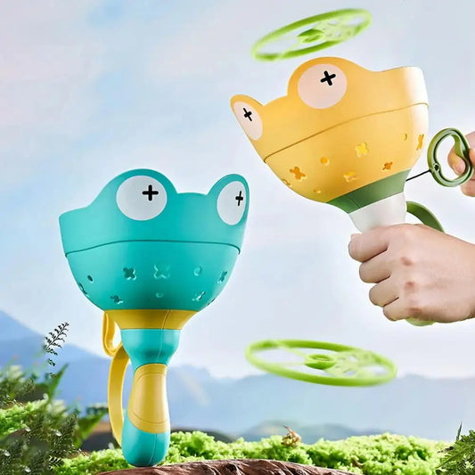 Flying Saucer Disc Launcher Kids Flying Toys Pull String UFO Throw Catch Outdoor Sport Propeller Children Toys Gift For Boy Girl Trikidsworld