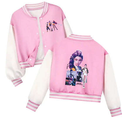 Kids Cartoon KPop Demon Hunters Huntrix Printed Baseball Uniform Hoodie + Pants Spring/Fall Clothing Boys and Girls Tracksuit Trikidsworld