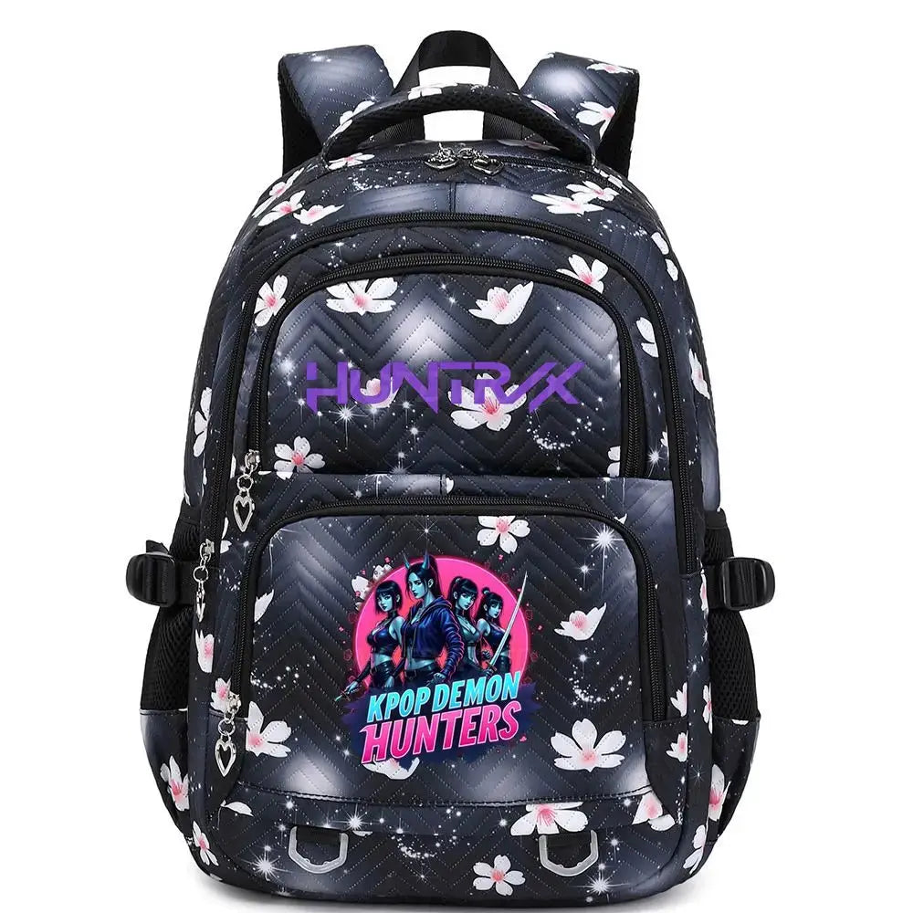 KPop Demon Hunters Backpack Rumi Mira Zoey HUNTR/X Saja Boys Print Cartoon School Bag Large Capacity Student Travel Backpacks Trikidsworld