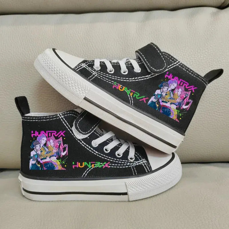 Children's Canvas Shoes High-Top Kpop Demon Hunter Girls Sneakers Breathable Kids sports Shoes Student Running Tennis Shoe Trikidsworld