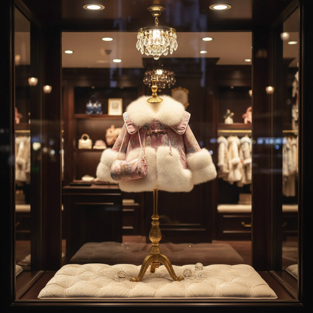 Girl Imitation Fur Coat Woolen Sweater Velvet Autumn Winter New Kawaii Children's Clothing Pie Overcome Parka Kids Trikidsworld