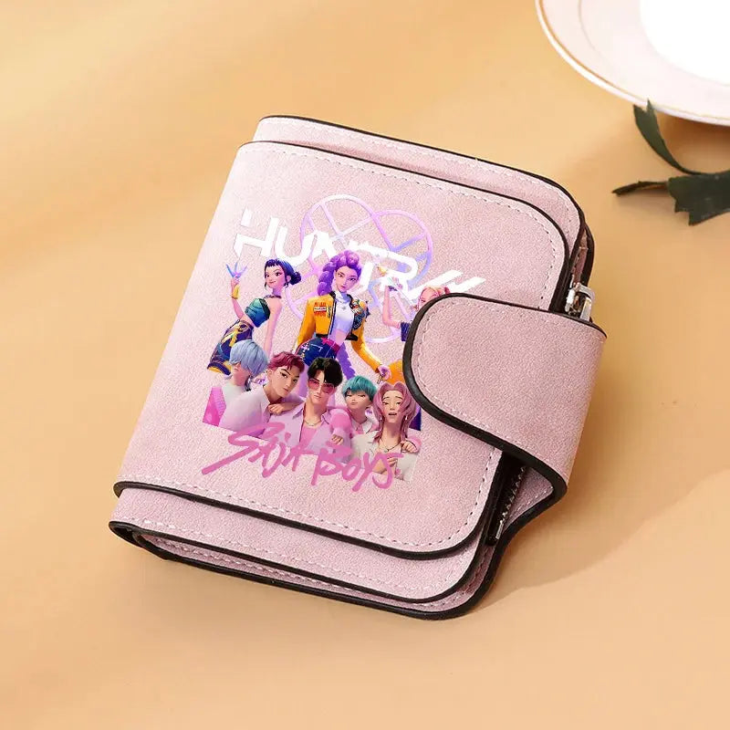KPop Demon Hunters Leather PU Women's Short Wallet Fashion Casual Trifold Buckle Wallets Multi-Card Holder Cute Anime Coin Purse Trikidsworld