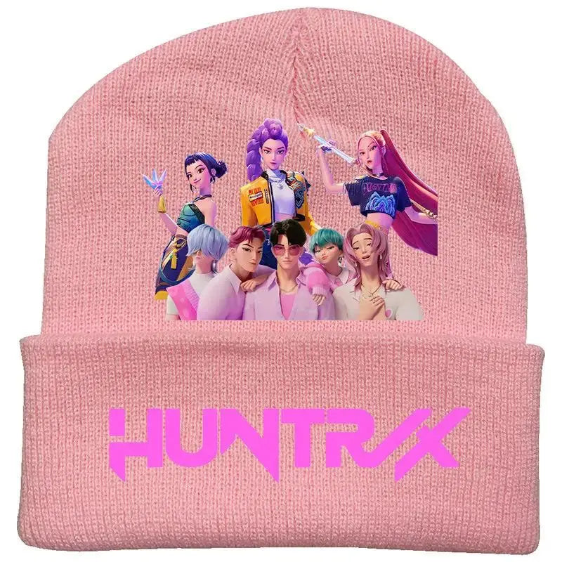 Kpop Demon Hunter Cute Knitted Hat Girls Anime  Rumi Mira Zoey Cap Kids Winter Outdoors Warm Beanies Kid Headgear Birthday Gift Trikidsworld