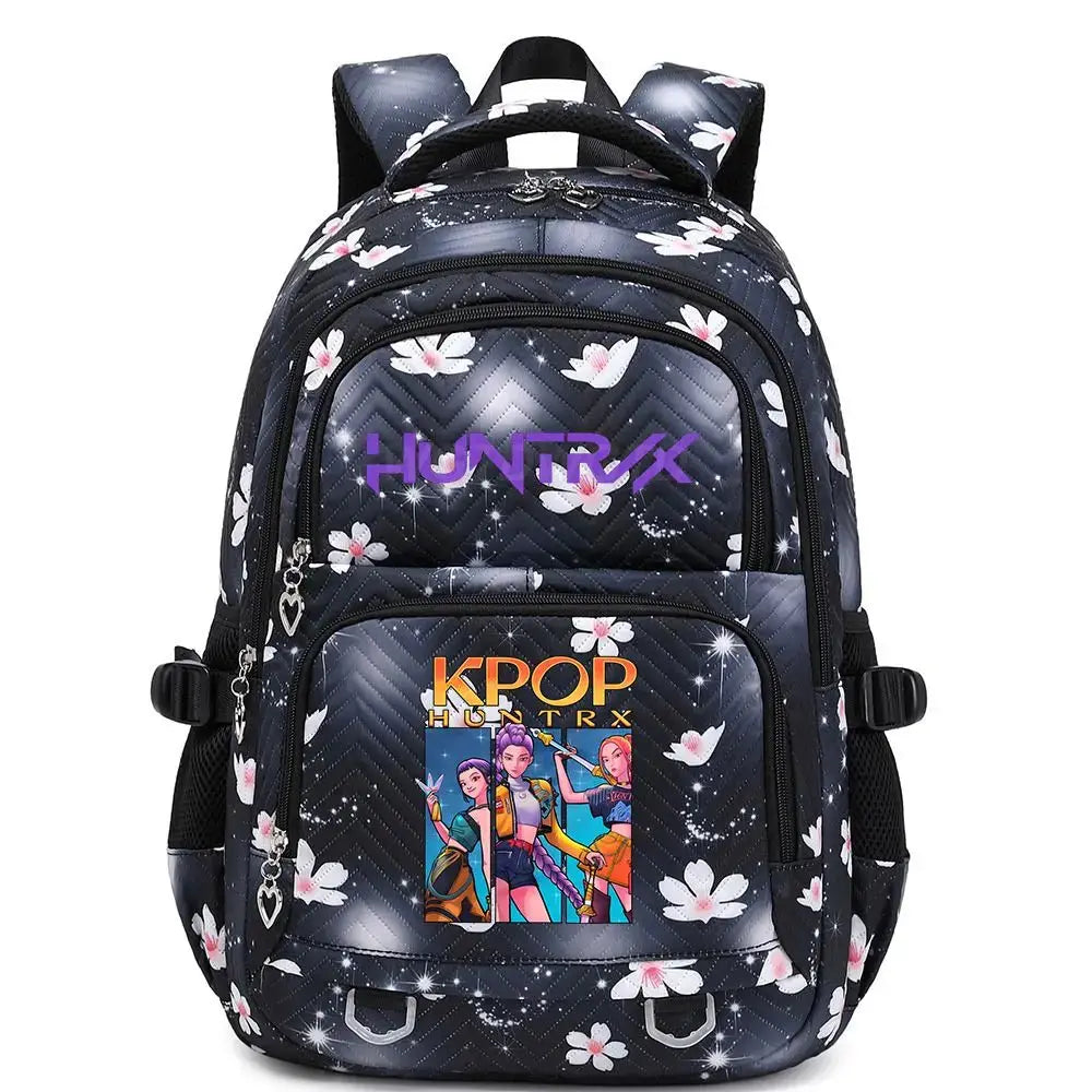 KPop Demon Hunters Backpack Rumi Mira Zoey HUNTR/X Saja Boys Print Cartoon School Bag Large Capacity Student Travel Backpacks Trikidsworld