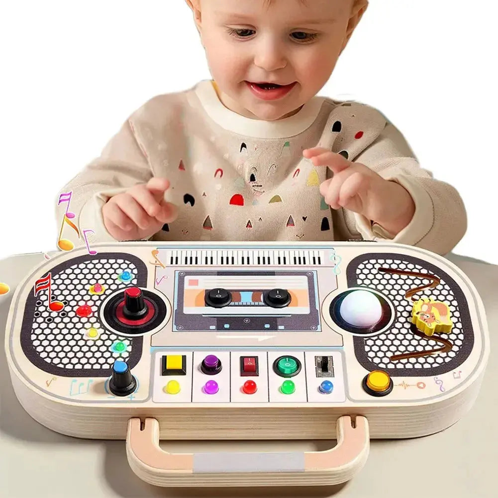 Montessori Wooden Busy Board with Sensory Activities for Toddlers Trikidsworld