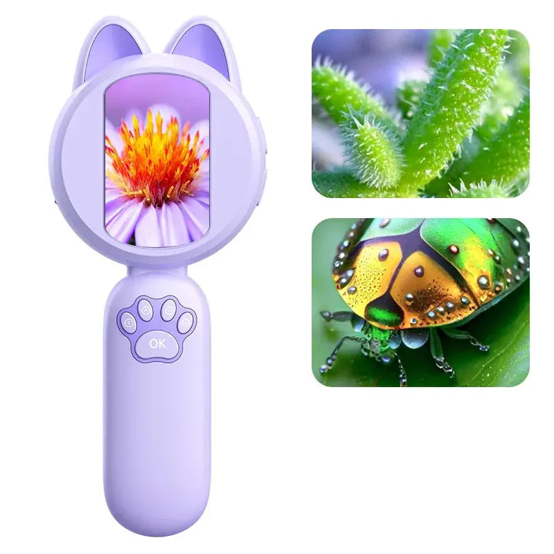 Digital Handheld Microscope with IPS Screen & LED – Kids STEM Tool Trikidsworld