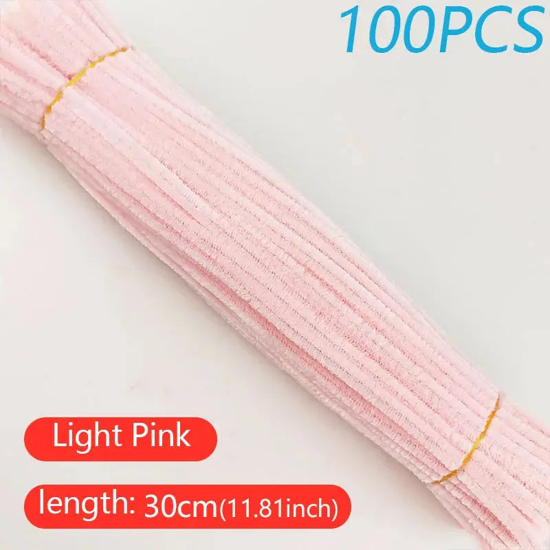 100PCS Colorful Twisted Rod DIY Handcraft Bar Wire Imaginative Wool Root Fluffy Bar Iron Wire Sticks Art Kids Educational Toys Trikidsworld