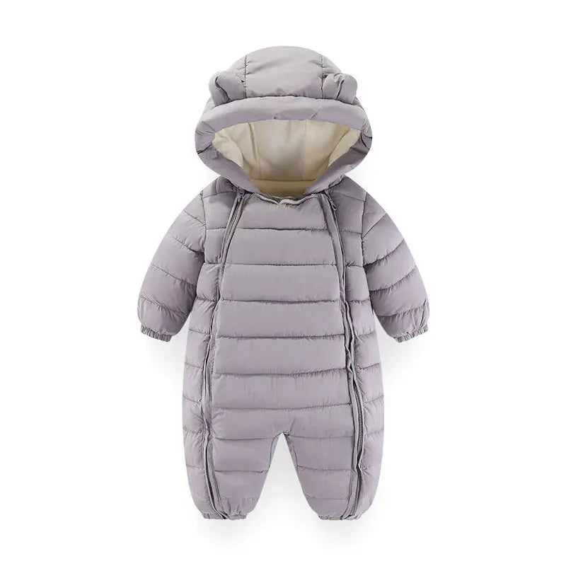 OLEKID 2025 Autumn Winter Baby Rompers Hooded Plus Velvet Warm Baby Girl Jumpsuit Toddler Boys Overalls Infant Newborn Sleepwear Trikidsworld
