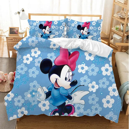Mickey Minnie Mouse Bedding Sets Comforter Quilt Bed Cover Duvet Cover Pillow Case 2-3 Pieces Sets Kids Adult Size Trikidsworld