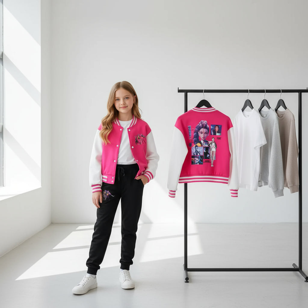 Kids Cartoon KPop Demon Hunters Huntrix Printed Baseball Uniform Hoodie + Pants Spring/Fall Clothing Boys and Girls Tracksuit Trikidsworld