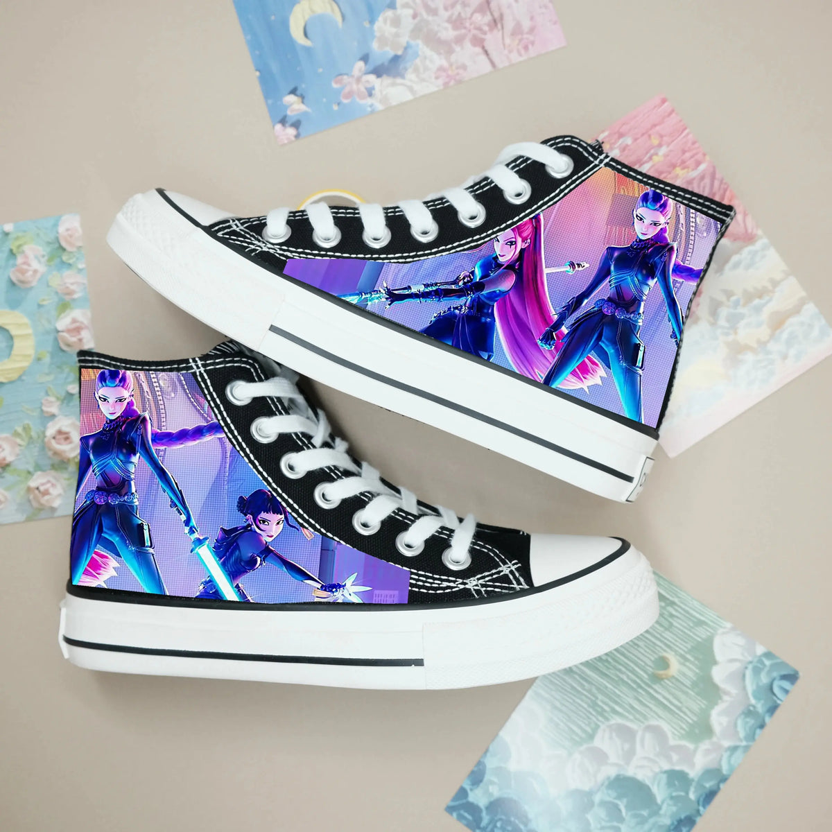 New cartoon women girls KPop Demon Hunters Canvas Shoes  soft sports shoes for girlfriend gift EU size 35-44 Trikidsworld