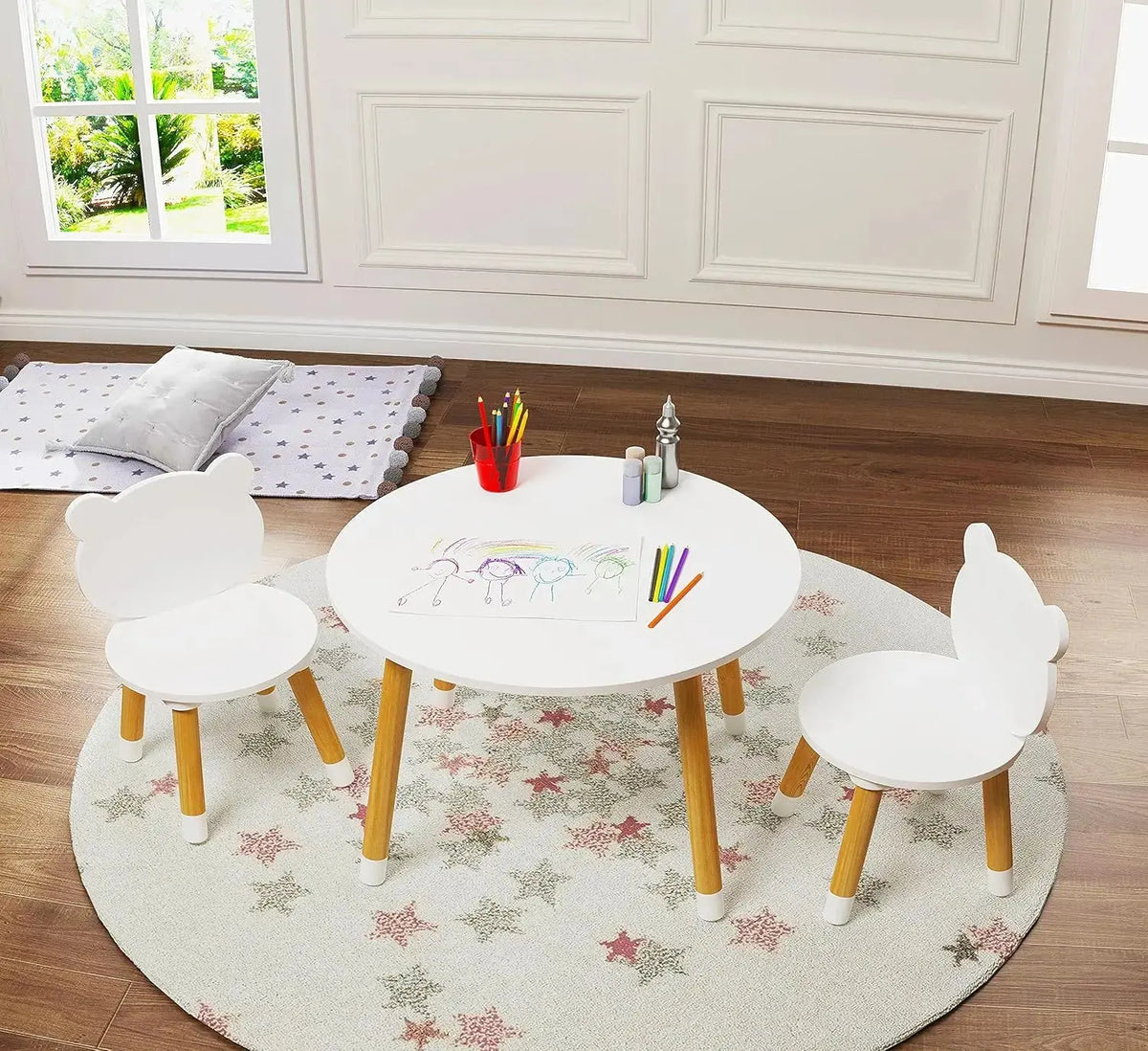 Kids Wood Table and Chair Set Trikidsworld