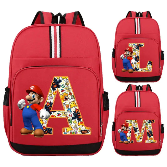 Super Mario Kids Backpack – Cartoon A-Z Schoolbag for Boys Trikidsworld