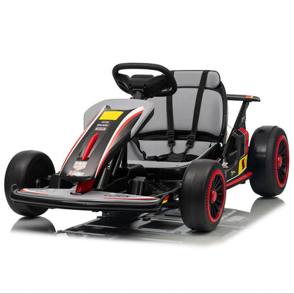 MUKIDY 24V Electric Go Kart,Drift Cart for 6+ Kids Gifts,Battery Powered Outdoor Ride on Toy Car Kids Go Kart with Safety Belt Trikidsworld
