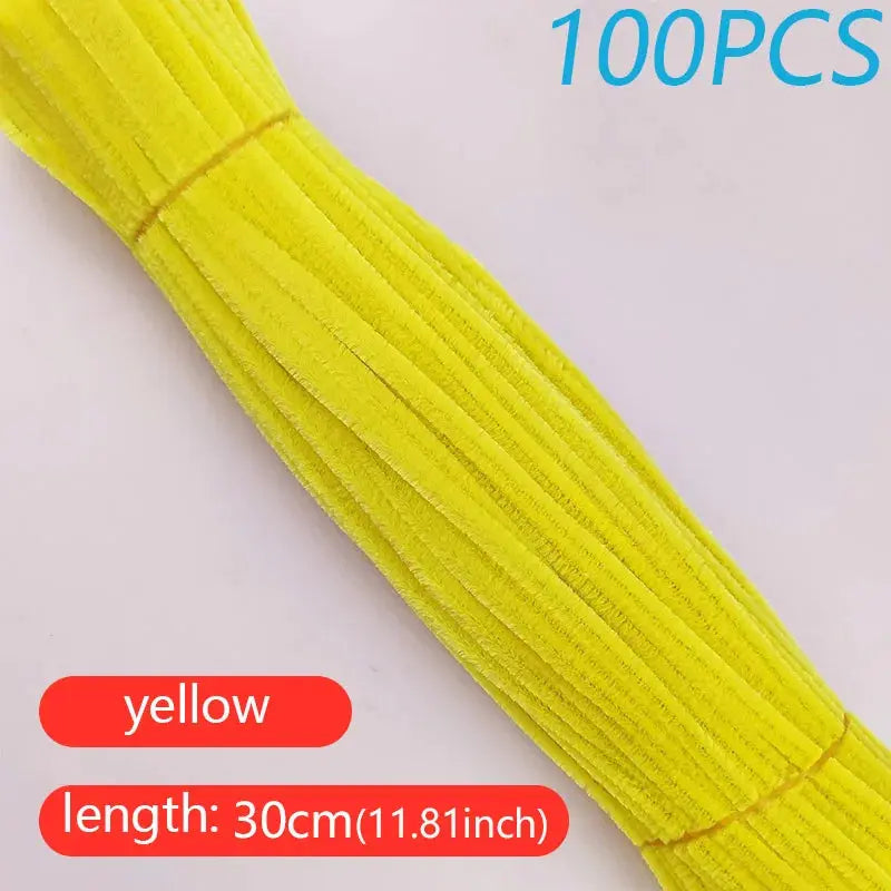 100PCS Colorful Twisted Rod DIY Handcraft Bar Wire Imaginative Wool Root Fluffy Bar Iron Wire Sticks Art Kids Educational Toys Trikidsworld