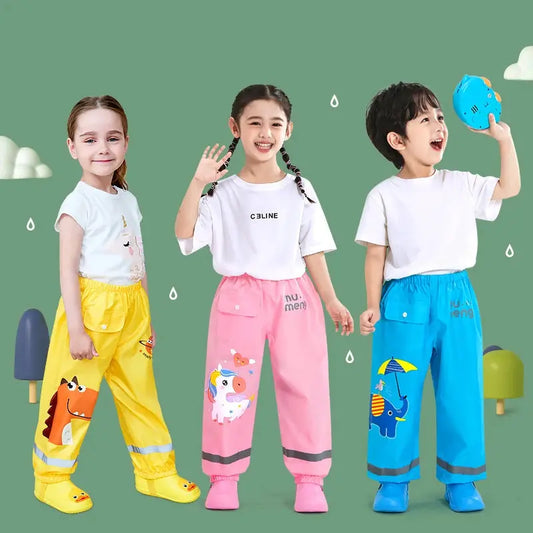 Waterproof Kids Rain Pants – Fun Cartoon Designs Trikidsworld