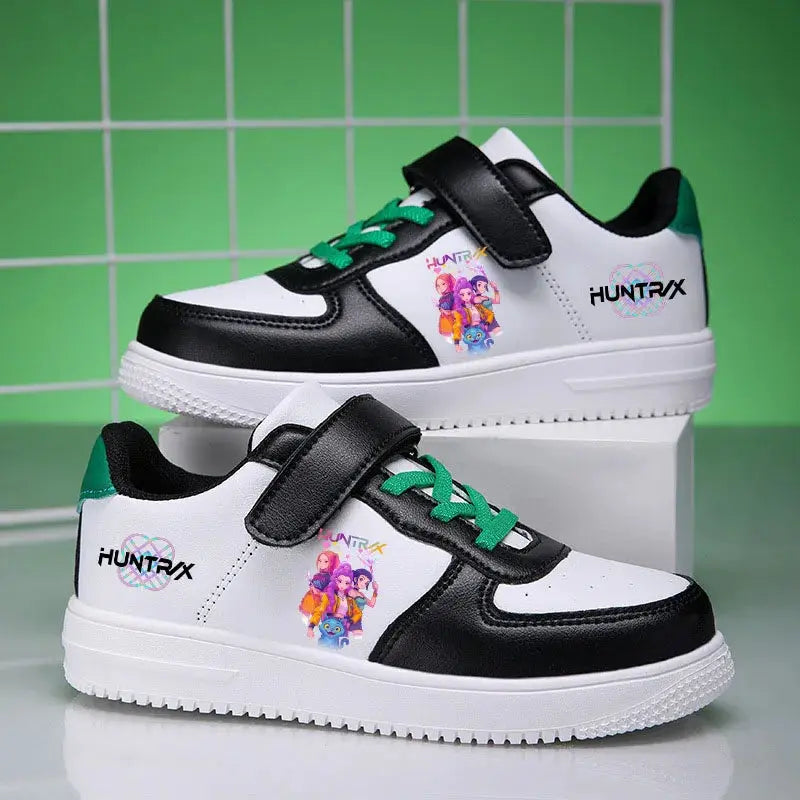Childrens Sneakers KPop Demon Hunters Kids Skateboarding Tennis Shoes Girls White Shoes Soft Flat Student Versatile Casual Shoe Trikidsworld