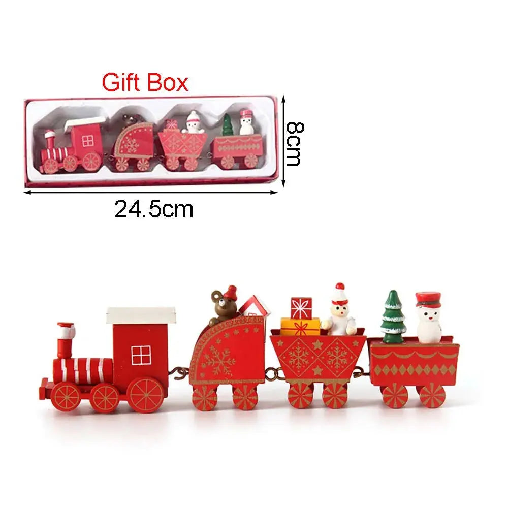 Christmas Wood Train Decoration,Christmas Ornaments With Moving Train,Home Noel,Happy New Year 2025 Gifts Trikidsworld