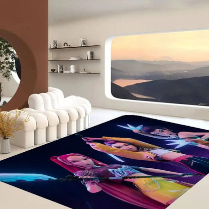 Kpop D-demon Hunters Floor Mat Rectangle Anti-slip Home Soft Badmat Front Door Indoor Outdoor Mat Welcome Doormat Trikidsworld
