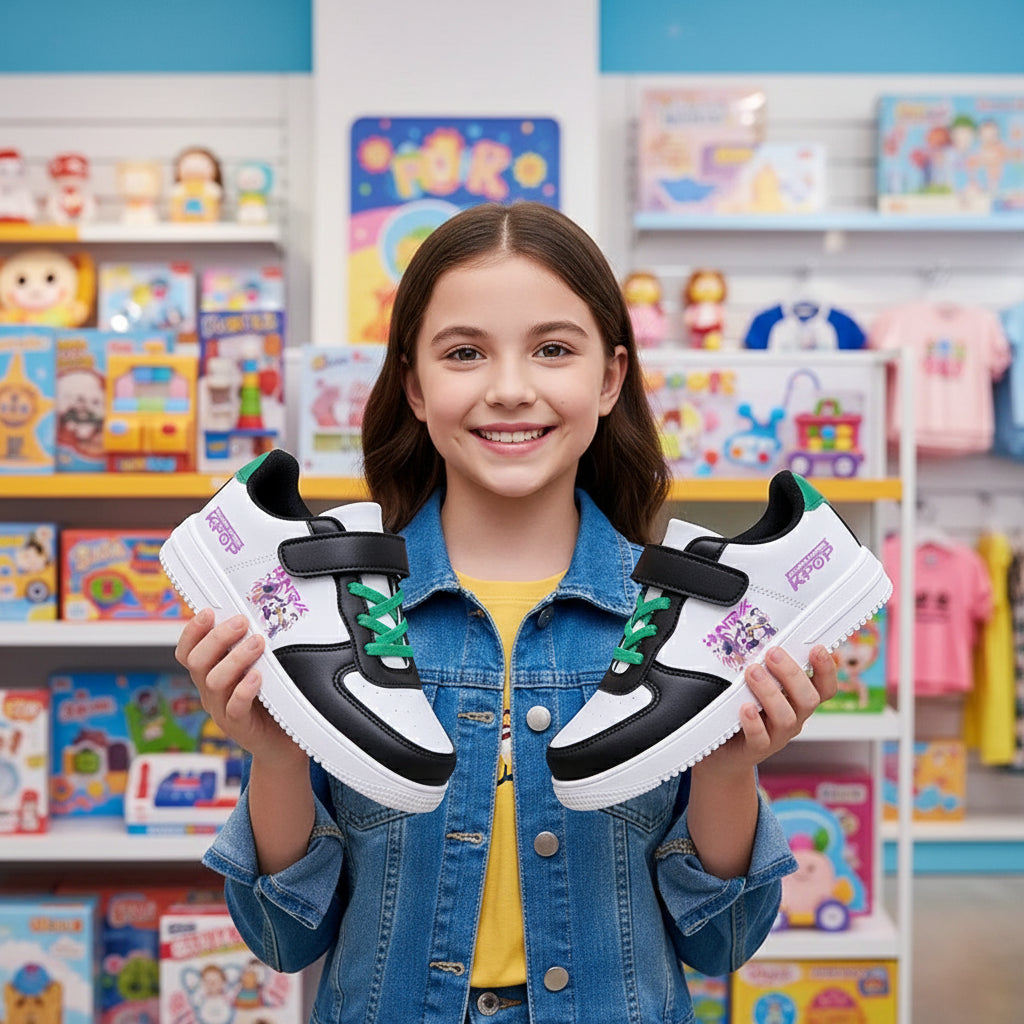 Childrens Sneakers KPop Demon Hunters Kids Skateboarding Tennis Shoes Girls White Shoes Soft Flat Student Versatile Casual Shoe Trikidsworld