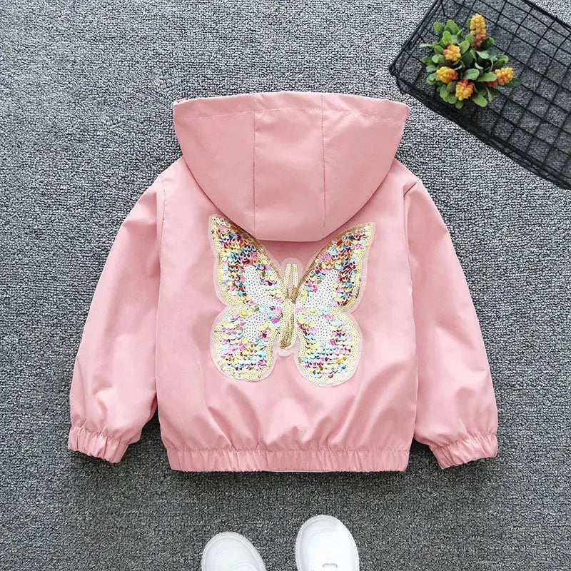 3 - 10 - Year - Old Girls' Spring - Autumn Outerwear: Jackets Featuring Adorable Butterfly Motifs Trikidsworld