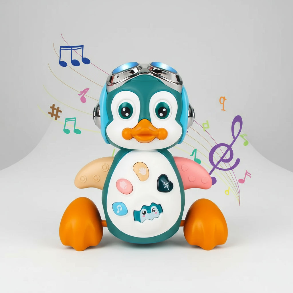 Baby Crawling Toys Musical Penguin Infant Moving Walking Dancing Toys with Light Toddler Interactive Development Tummy Time Gift Trikidsworld