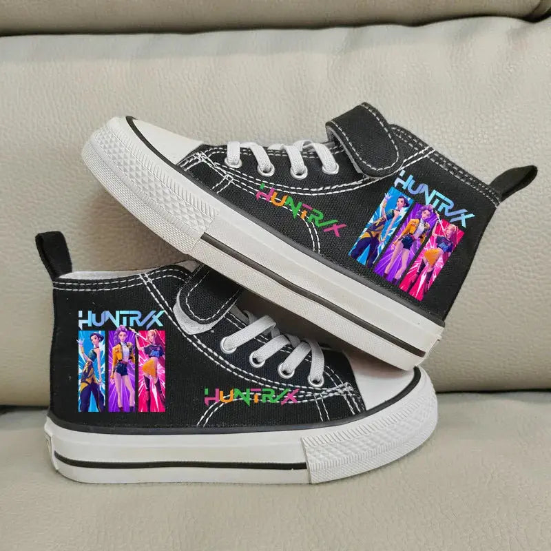 Children's Canvas Shoes High-Top Kpop Demon Hunter Girls Sneakers Breathable Kids sports Shoes Student Running Tennis Shoe Trikidsworld
