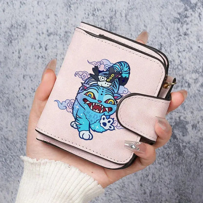 KPop Demon Hunters Leather PU Women's Short Wallet Fashion Casual Trifold Buckle Wallets Multi-Card Holder Cute Anime Coin Purse Trikidsworld