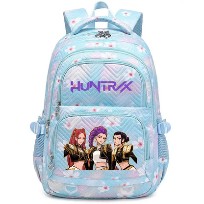 KPop Demon Hunters Backpack Rumi Mira Zoey HUNTR/X Saja Boys Print Cartoon School Bag Large Capacity Student Travel Backpacks Trikidsworld