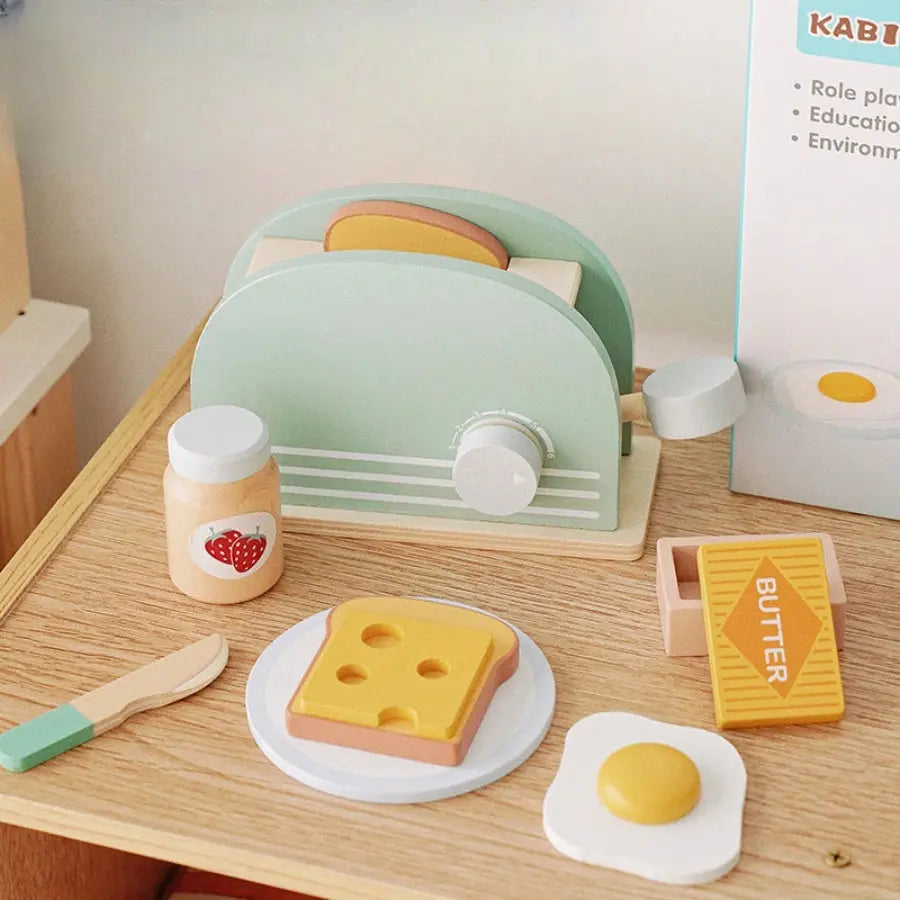 Children's Wooden Tea Set Playset – Pretend Kitchen Toy Trikidsworld