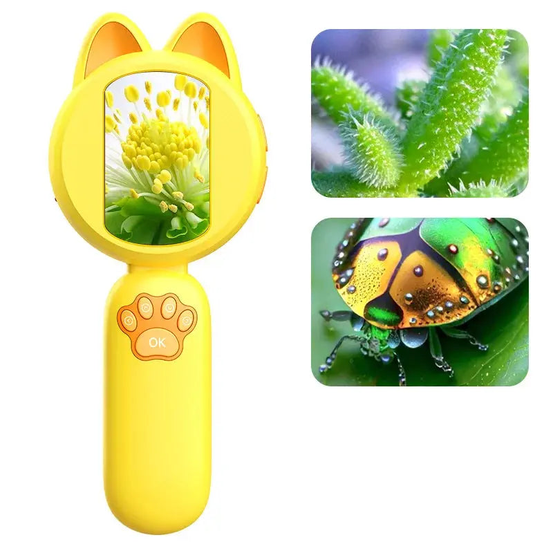 Digital Handheld Microscope with IPS Screen & LED – Kids STEM Tool Trikidsworld