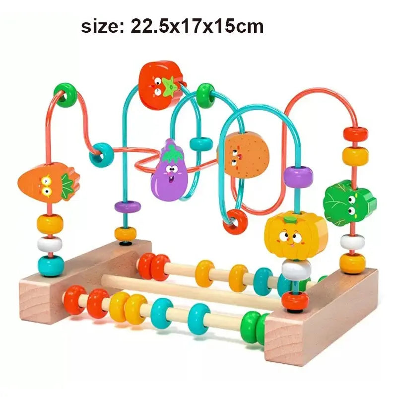Montessori Wooden Bead Maze & Abacus Toy for Toddlers 1–3 Years Trikidsworld