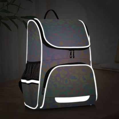 Rainbow Tie-Dye Backpack for Girls with Reflective Stripes & Pockets Trikidsworld