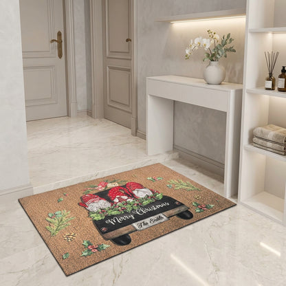 Christmas Carpet Cartoon Dwarf Door Mat Red Santa Claus Floor Mat Holiday Decoration Indoor and Outdoor Foot Mat Absorbent Mat Trikidsworld