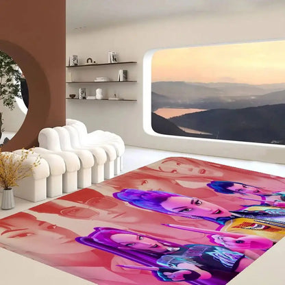 Kpop D-demon Hunters Floor Mat Rectangle Anti-slip Home Soft Badmat Front Door Indoor Outdoor Mat Welcome Doormat Trikidsworld