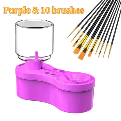 New Paint Brush Cleaner With Drain Button Automatic Water Circulation Paint Brush Cleaning Machine Cleaning Bucket Art Tools Trikidsworld