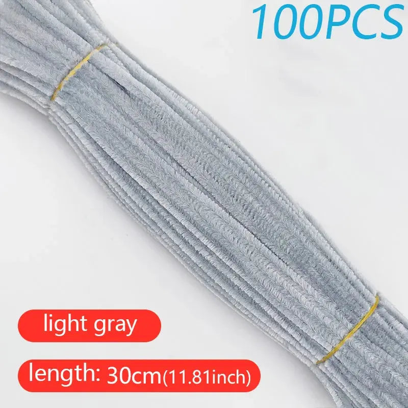 100PCS Colorful Twisted Rod DIY Handcraft Bar Wire Imaginative Wool Root Fluffy Bar Iron Wire Sticks Art Kids Educational Toys Trikidsworld