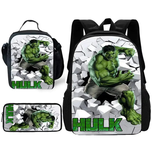 Marvel Hulk Kids School Backpack Set with Lunch & Pencil Bags Trikidsworld