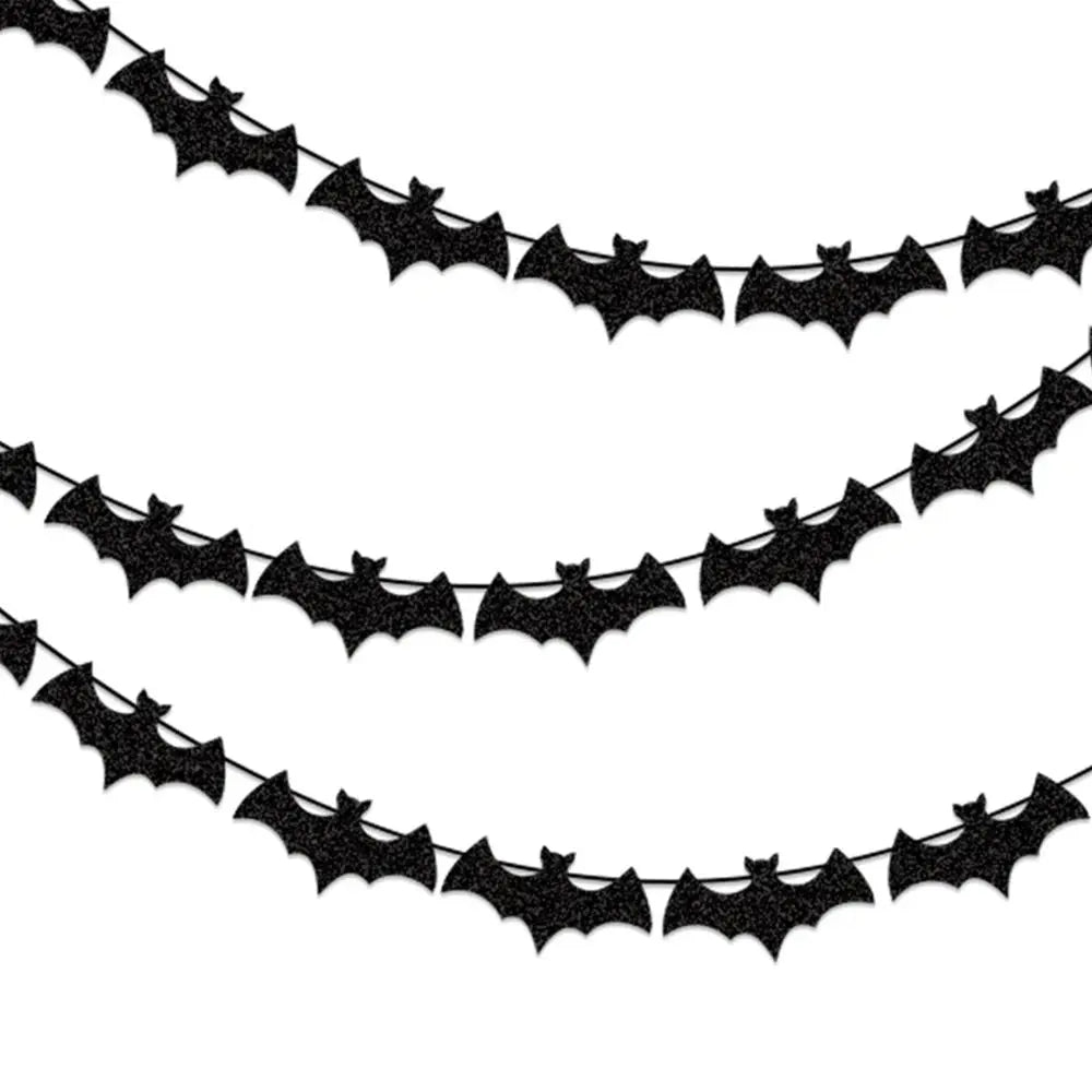Runtowo 1set Paper Bat Banner ,Halloween Hanging Garland ,Happy Halloween Flag Party Decorations Trikidsworld