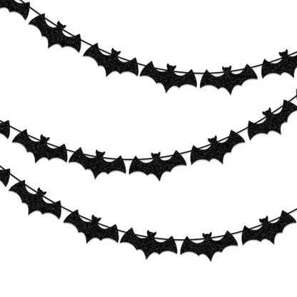 Runtowo 1set Paper Bat Banner ,Halloween Hanging Garland ,Happy Halloween Flag Party Decorations Trikidsworld
