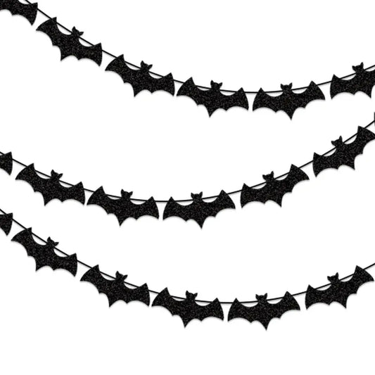 Runtowo 1set Paper Bat Banner ,Halloween Hanging Garland ,Happy Halloween Flag Party Decorations Trikidsworld
