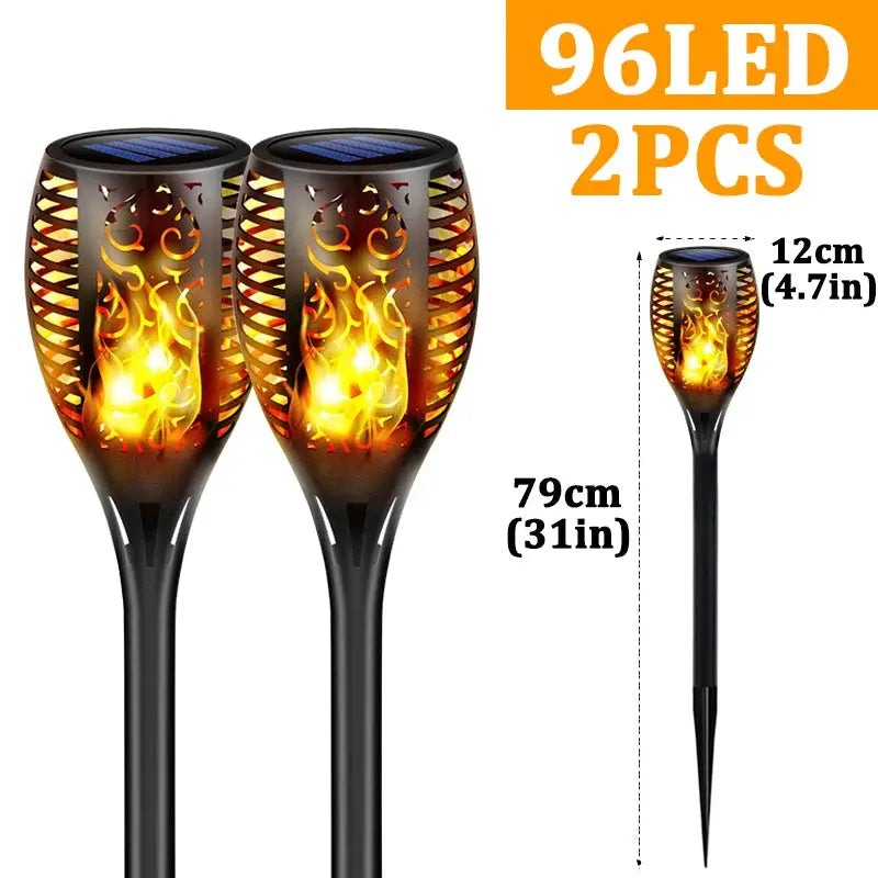 96 LED Outdoor Solar Torch Lights Waterproof Garden Patio Flickering Dancing Flame Lamp Trikidsworld