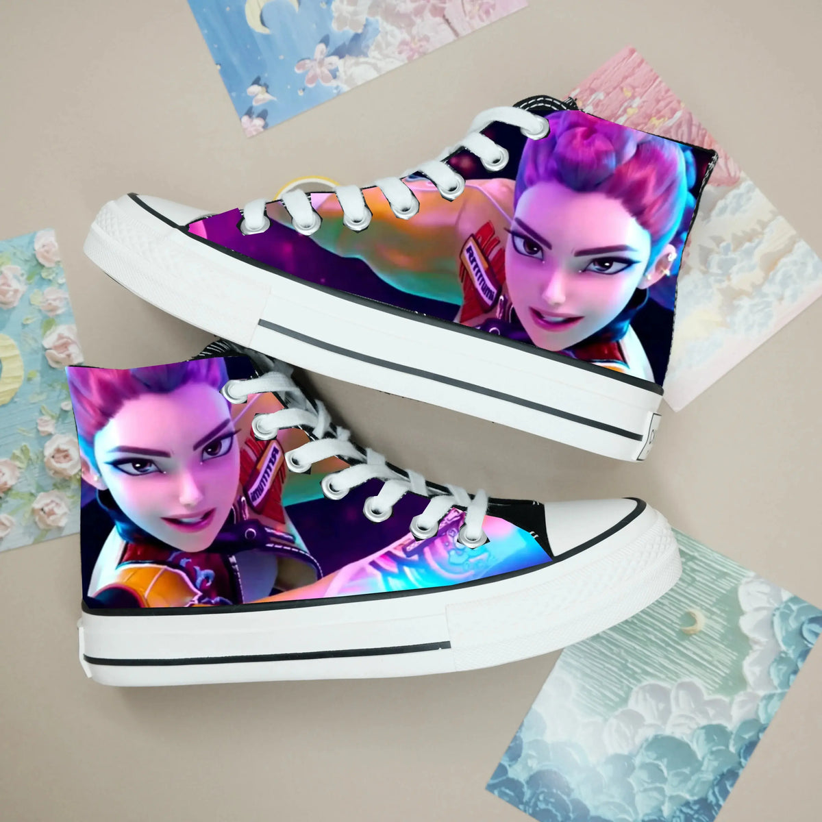 Women KPop Demon Hunters Canvas Shoes – Soft Stylish Sneakers Trikidsworld