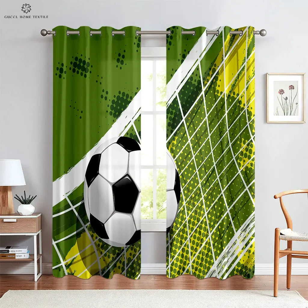 Custom Football Print Curtains for Kids Room and Living Room Trikidsworld
