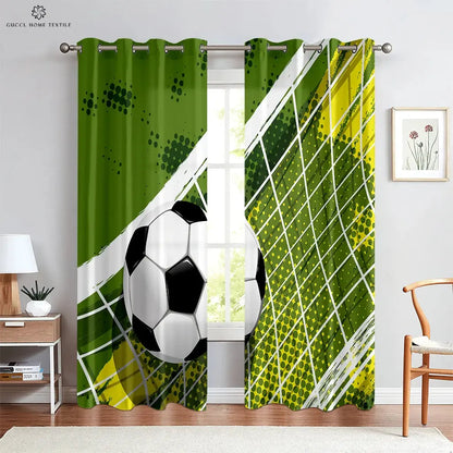 Custom Football Print Curtains for Kids Room and Living Room Trikidsworld
