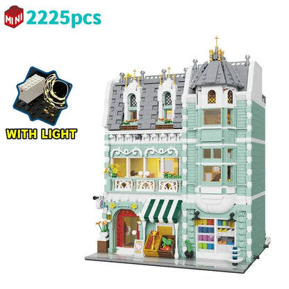 MINI Bricks European Market Street Café Villa Store House Building Blocks City Street View Scene Model Assemble Toy Kid Gifts Trikidsworld