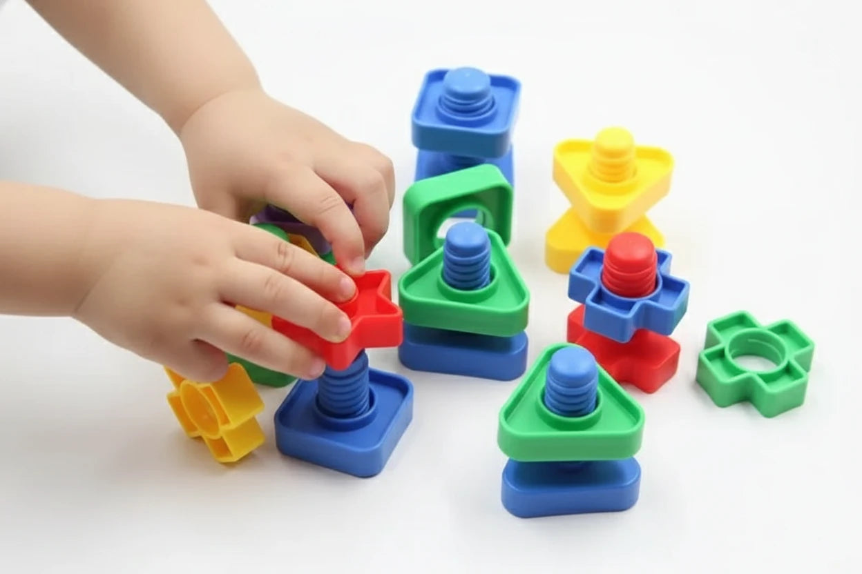5Set Screw Building Blocks Plastic Insert Blocks Nut Shape Toys for Children Educational Toys Montessori Scale Models Gift Trikidsworld